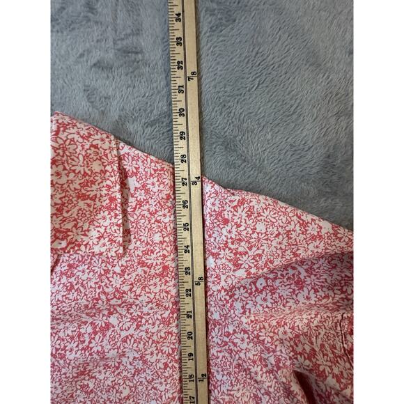 Basic Editions Plus Size 4X Red Floral Print Short Sleeve Button Down - Picture 8 of 8